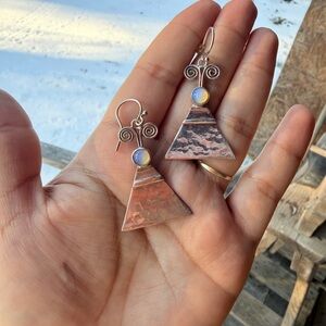 925 Sterling Silver Triangle Earrings